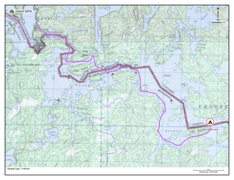 Lac la Croix, Bottle Lake, Iron Lake, Crooked Lake. 11.1 miles