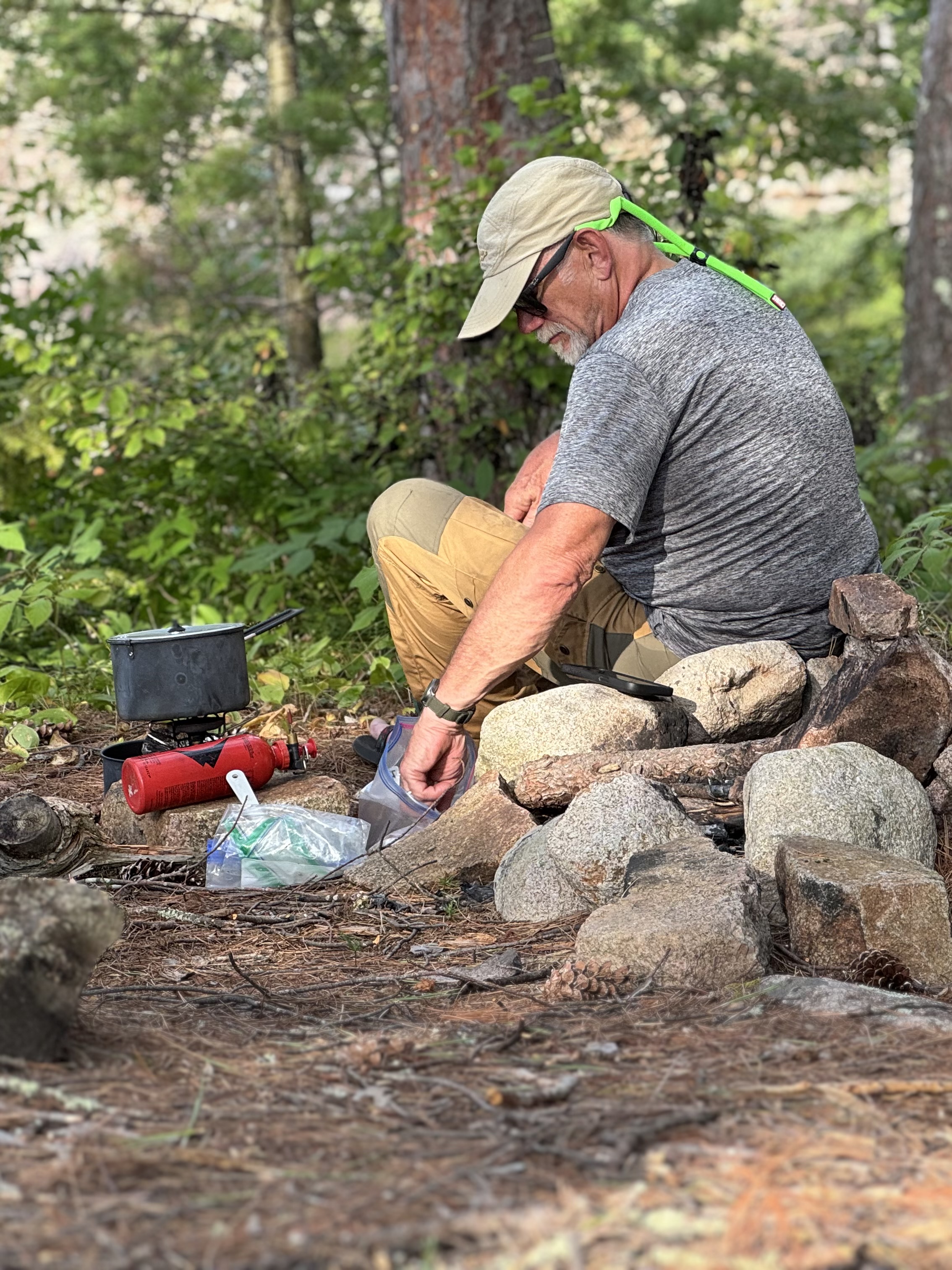 Royce cooking. Moose Bay on Basswood River 2025-08-07 18:13