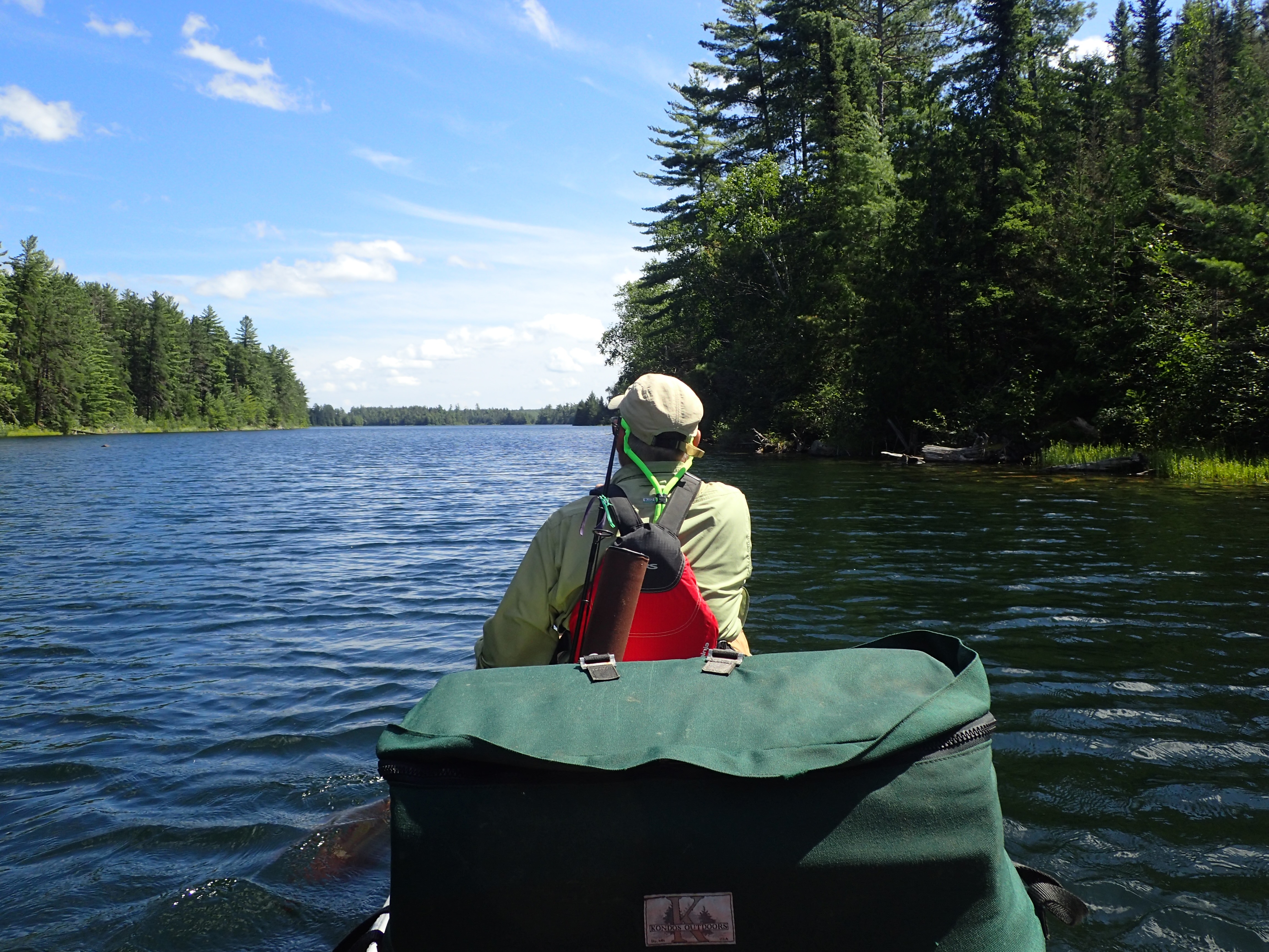 Royce paddling on Knife Lake near Big Knife Portage 2025-08-10 12:28