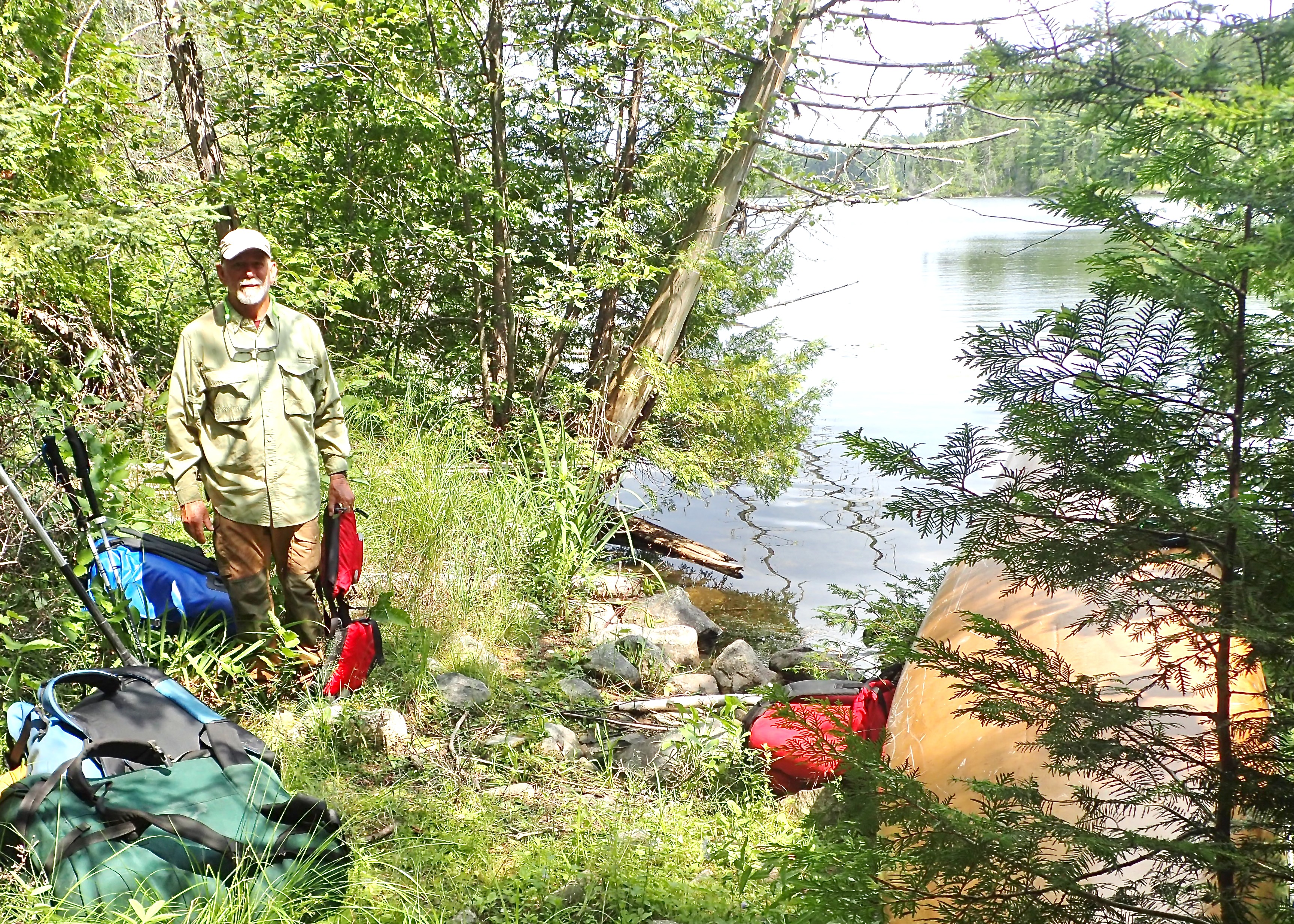 Royce on portage after mid trail pond on Ottertrack to Jasper 2025-08-11 12:19