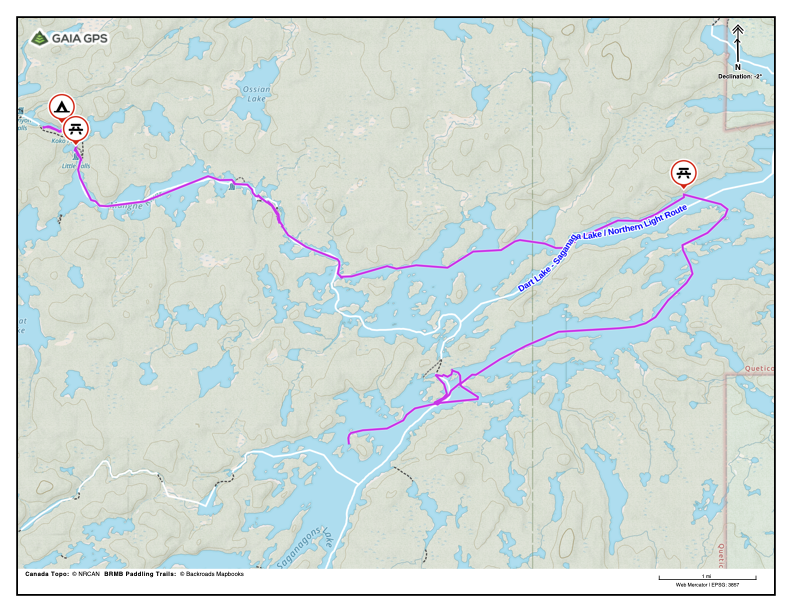 Saganagons Lake, Little Falls, Koko Falls. 17.2 miles