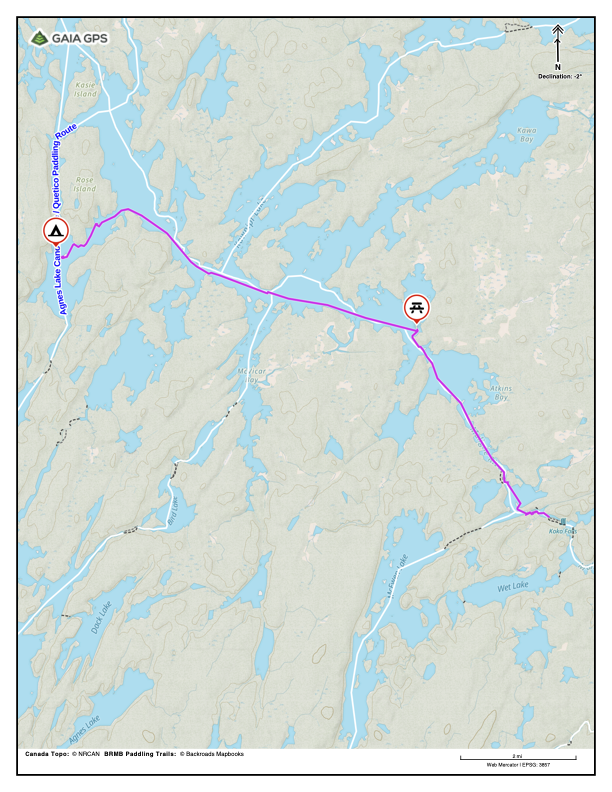 Koko Falls, Canyon Falls, Kenny Lake, Kennebas Falls, Kawnipi Lake. 13.0 miles