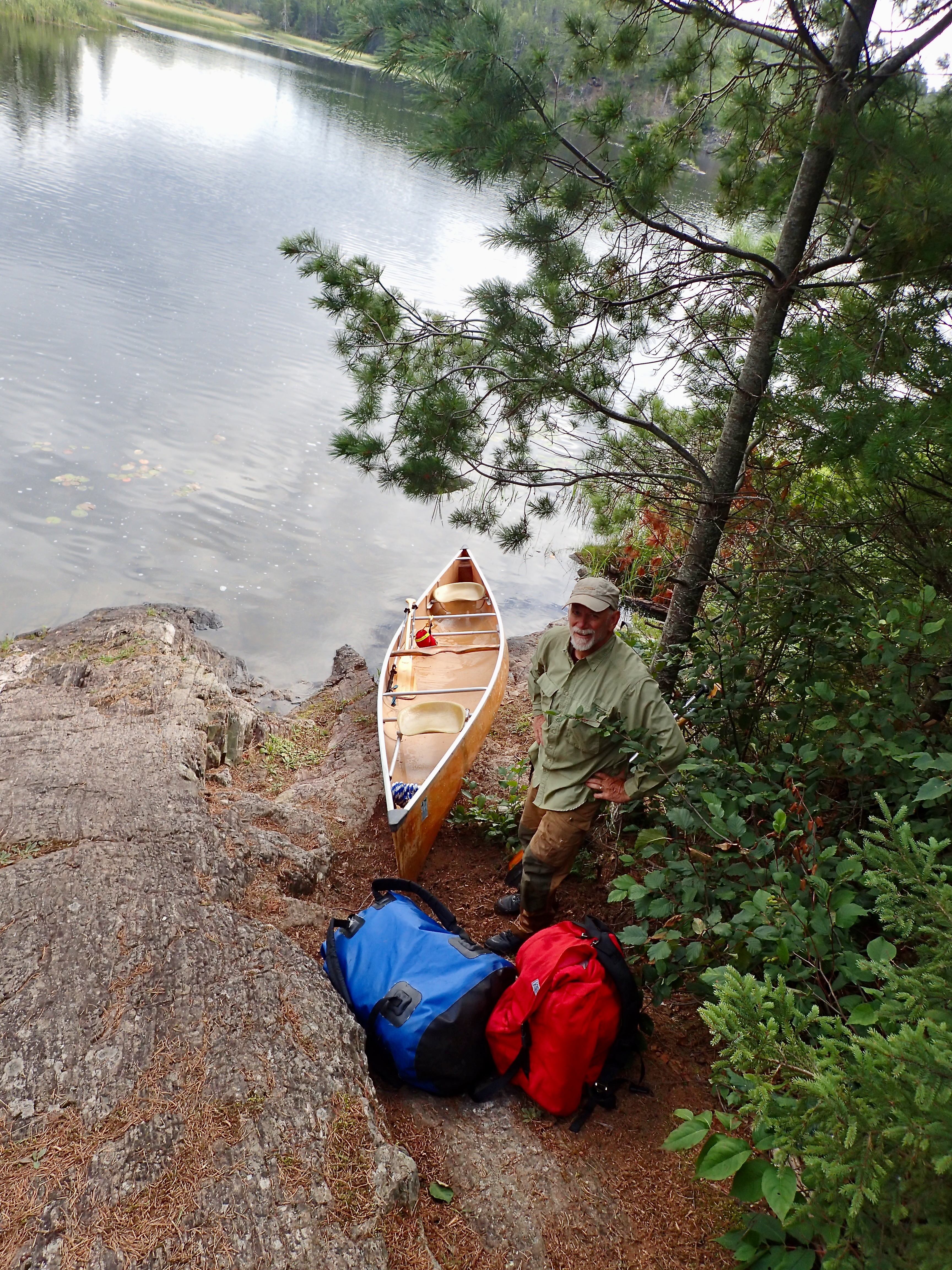 Royce on downstream end of Koko Falls portage 2025-08-13 11:09