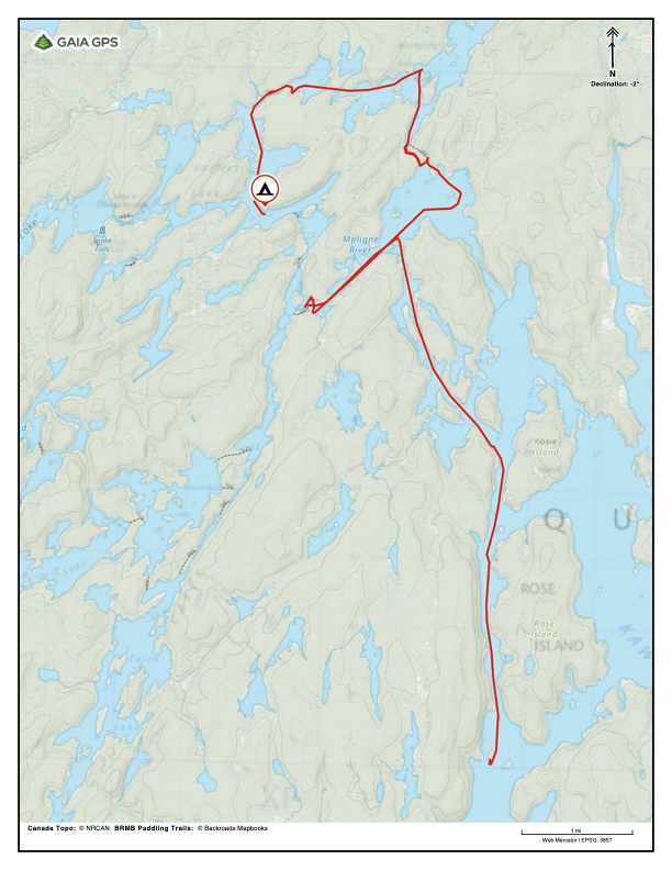 Kawnipi Lake, Kahshahpiwi Creek, Montgomery Lake, Shelley Lake. 13.4 miles