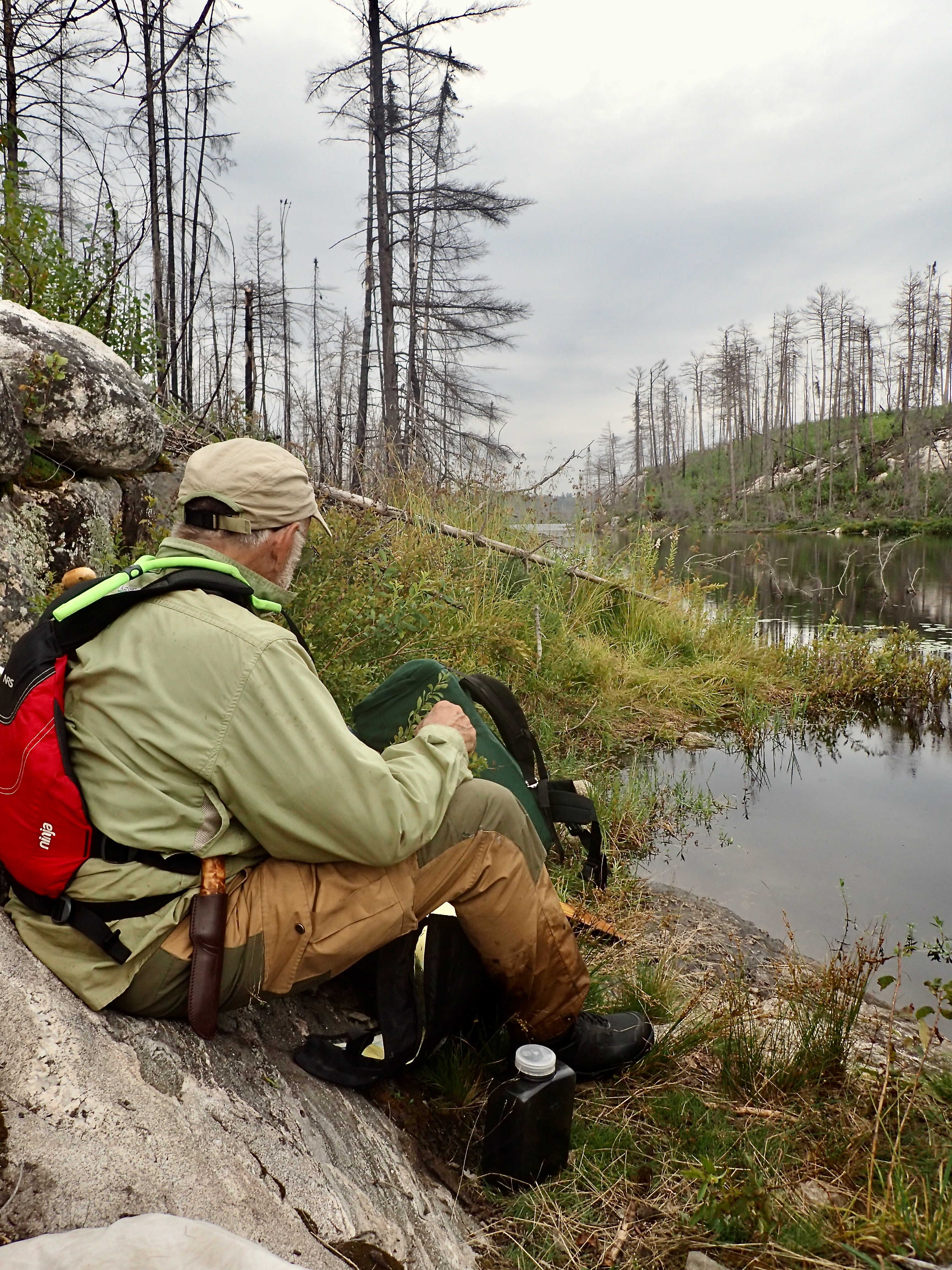 Royce resting on portage from Montgomery to Shelley 2025-08-14 17:08