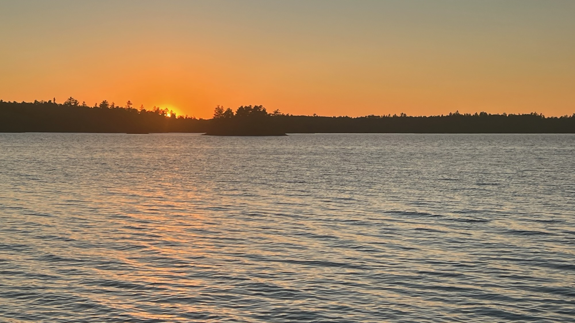 Sunset view from camp near SW end of Sturgeon Lake 2025-08-16 20:11