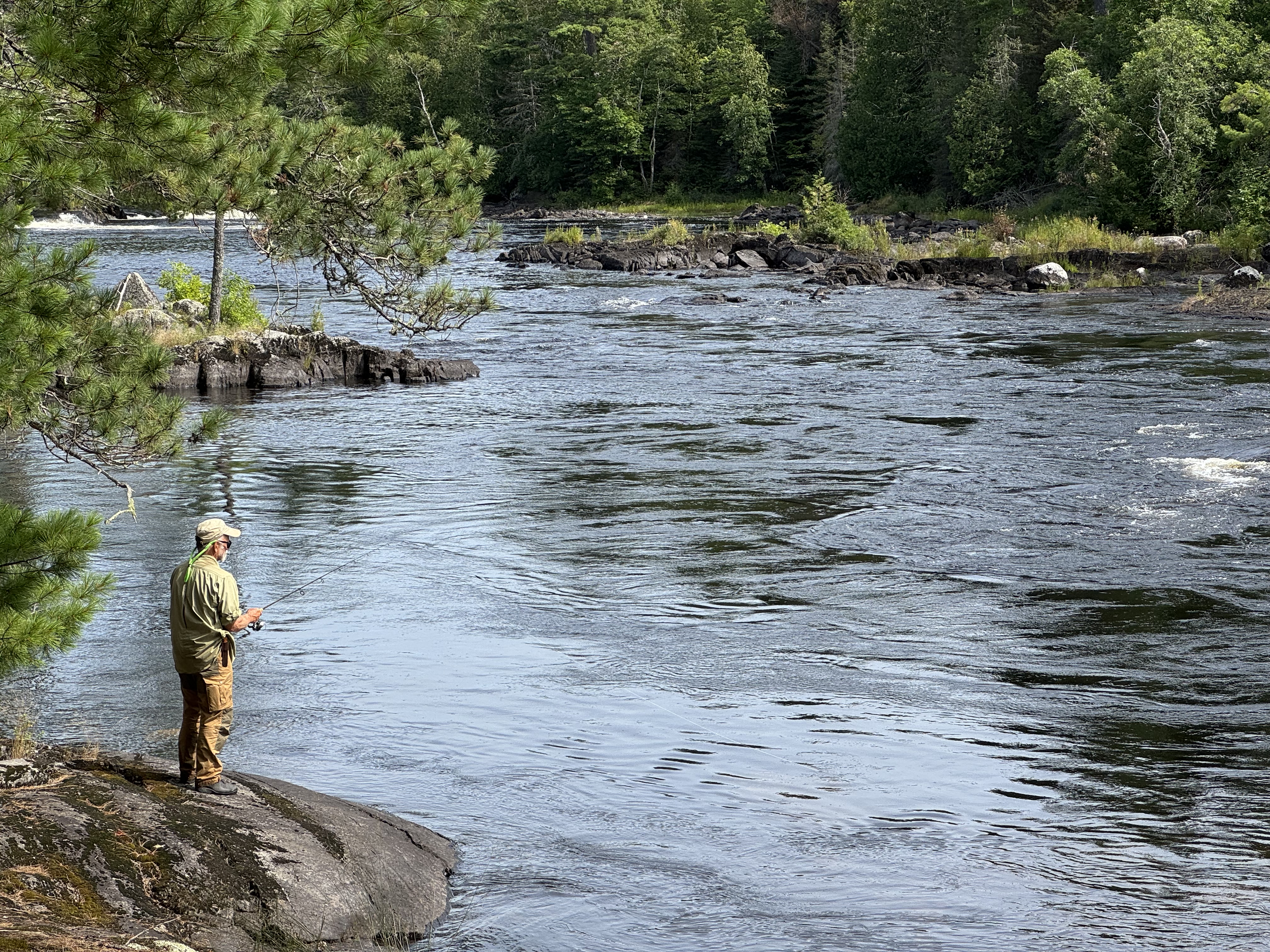 Royce fishing on Maligne River 2025-08-17 14:35