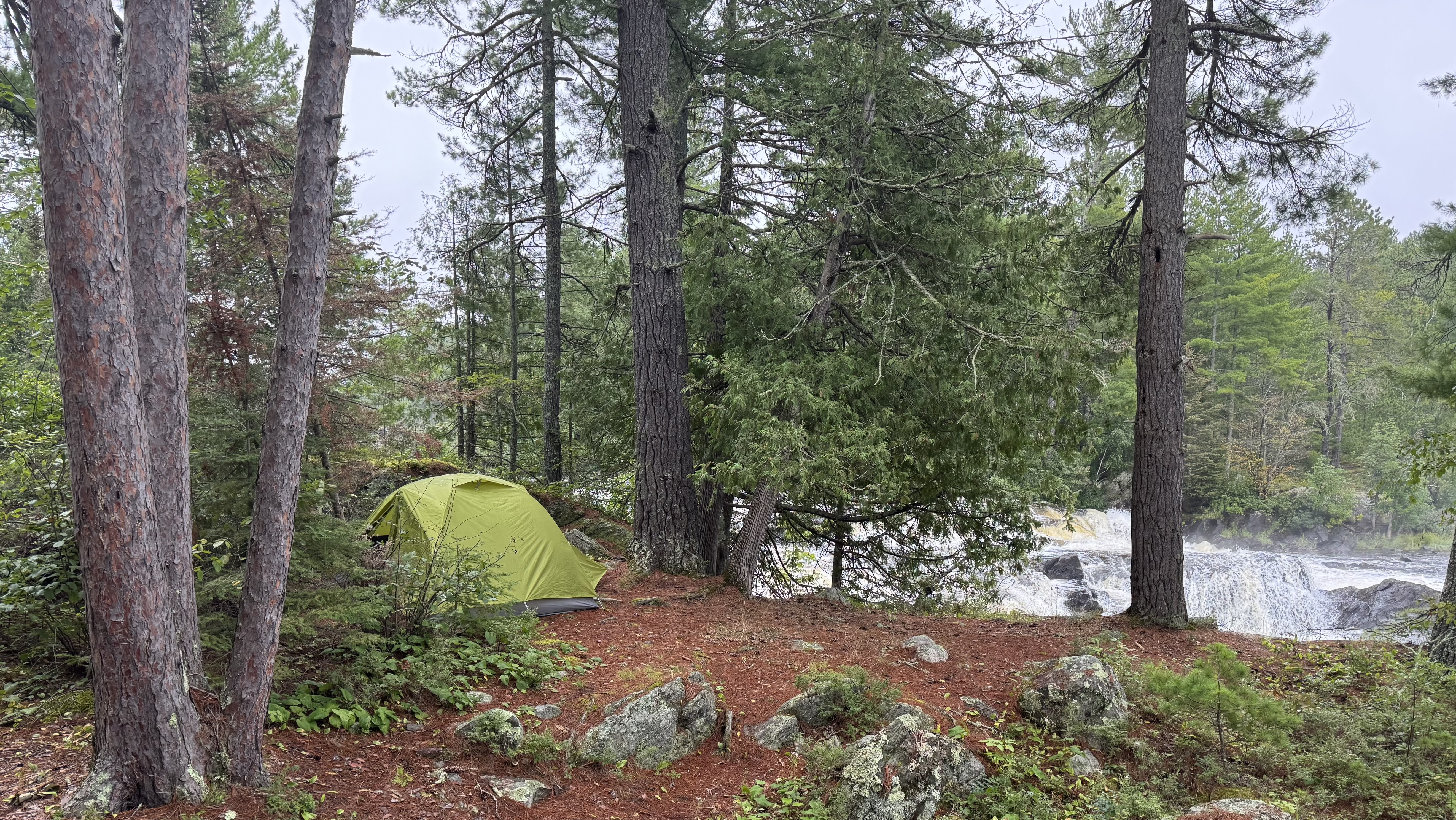 Camp on Twin Falls of Maligne River 2025-08-19 07:50